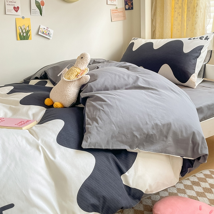 91家纺网 家纺一手货源 找家纺 金鑫汇家纺 2024新款全棉宿舍印花三件套第一批 波浪世界