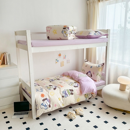 金鑫汇家纺 2024新款全棉宿舍印花三件套第一批 狗狗乐园