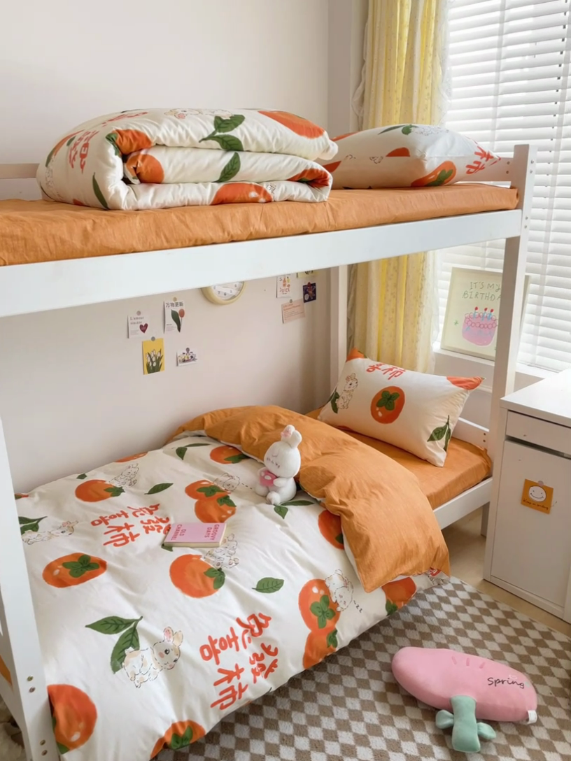 91家纺网 家纺一手货源 找家纺 金鑫汇家纺 2024新款全棉宿舍印花三件套第一批 发财兔