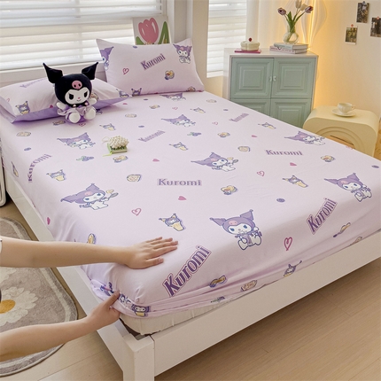 名兮家居 2024新款三丽鸥全棉印花床笠【含防伪标】 甜筒库洛米