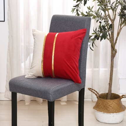 91家纺网 家纺一手货源 找家纺 （总）爱家居 2025新款亚马逊跨境北欧轻奢抱枕套荷兰绒拼色靠垫靠垫天鹅绒沙发腰枕