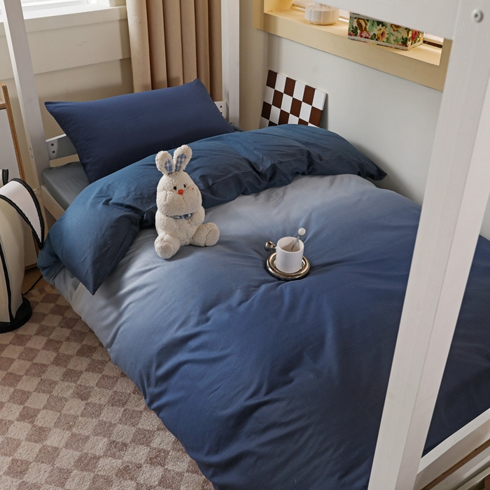 91家纺网 家纺一手货源 找家纺 梦家居 2024新款全棉简约风学生宿舍三件套 星空蓝