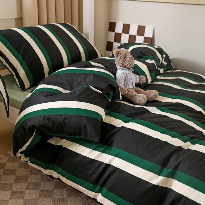 91家纺网 家纺一手货源 找家纺 梦家居 2024新款全棉简约风学生宿舍三件套 梦幻森林