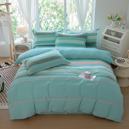 91家纺网 家纺一手货源 找家纺 （总）木易家居 2025新款全棉色织水洗棉四件套