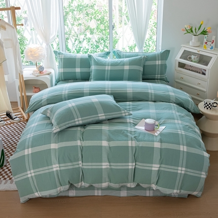 91家纺网 家纺一手货源 找家纺 （总）木易家居 2025新款全棉色织水洗棉四件套