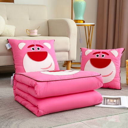 乐坊  2024新款贴布绣抱枕被 大耳朵熊