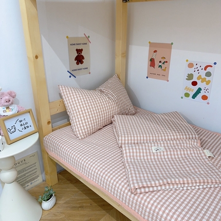 （总）有货 2024新款水洗全棉学生大豆夏被被套床盖三件套