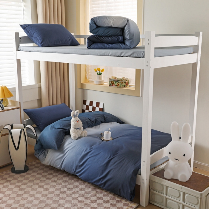 91家纺网 家纺一手货源 找家纺 梦家居 2024新款全棉简约风学生宿舍三件套 星空蓝