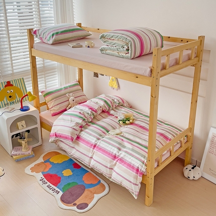 91家纺网 家纺一手货源 找家纺 （总）梦家居 2024新款全棉简约风学生宿舍三件套