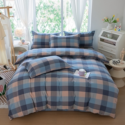 91家纺网 家纺一手货源 找家纺 （总）木易家居 2025新款全棉色织水洗棉四件套