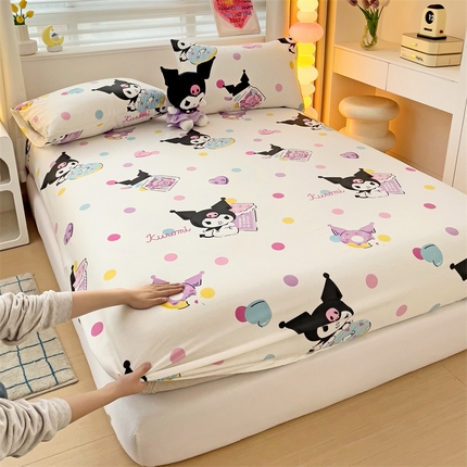 名兮家居 2024新款三丽鸥全棉印花床笠【含防伪标】 波点库洛米