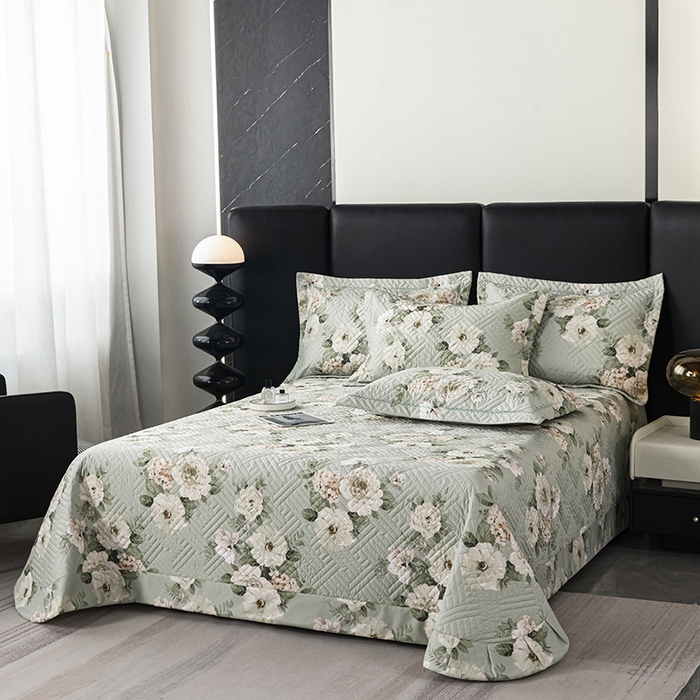 91家纺网 家纺一手货源 找家纺 2024新款全棉13376印花床盖款四件套系列 盛唐牡丹