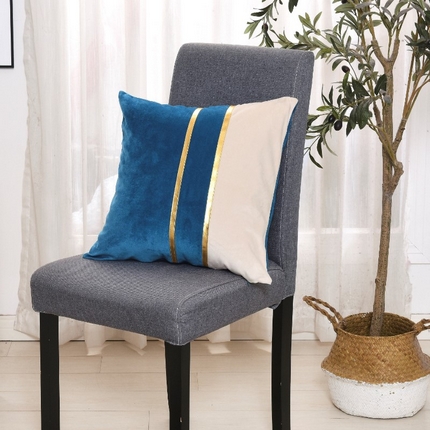 91家纺网 家纺一手货源 找家纺 （总）爱家居 2025新款亚马逊跨境北欧轻奢抱枕套荷兰绒拼色靠垫靠垫天鹅绒沙发腰枕