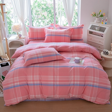 91家纺网 家纺一手货源 找家纺 （总）木易家居 2025新款全棉色织水洗棉四件套