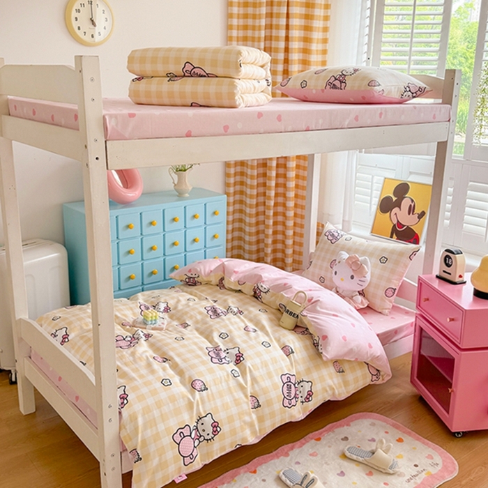 91家纺网 家纺一手货源 找家纺 富瑞阁 2024新款13070全棉三丽鸥三件套四件套 爱心Baby