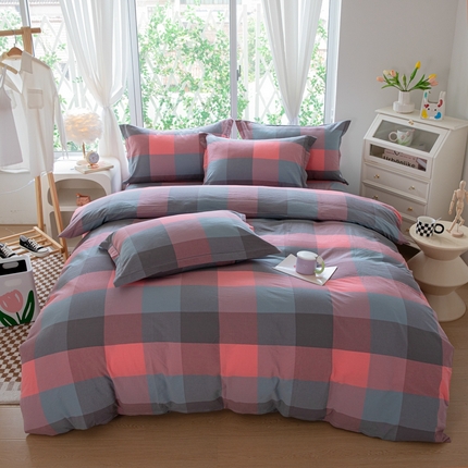 91家纺网 家纺一手货源 找家纺 （总）木易家居 2025新款全棉色织水洗棉四件套