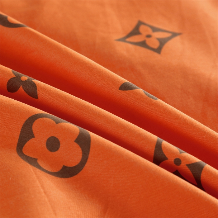 91家纺网 家纺一手货源 找家纺 2024新款全棉13376印花床盖款四件套系列 大牌157-棕桔