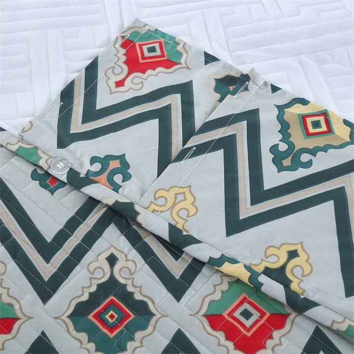 91家纺网 家纺一手货源 找家纺 2024新款全棉13376印花床盖款四件套系列 波西米亚