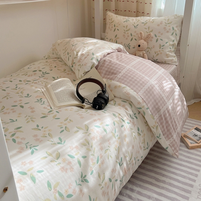 91家纺网 家纺一手货源 找家纺 富瑞阁2024新款13070学生宿舍全棉三件套 依梦