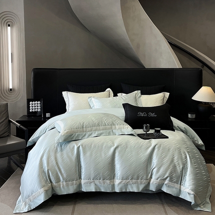 91家纺网 家纺一手货源 找家纺 （总）MIU缪家居 2024新款100支全棉高精密提花四件套-塞纳河畔-风格一