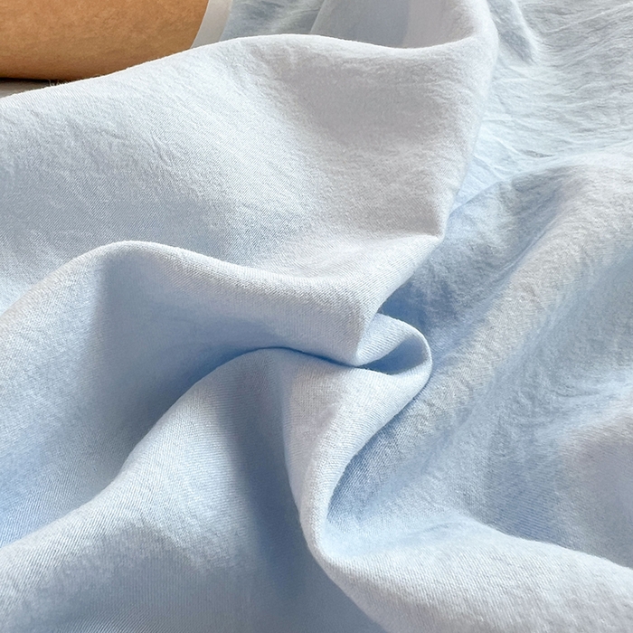 91家纺网 家纺一手货源 找家纺 贝拉梦家纺 2024新款褶皱炒鸡糯纯色水洗棉学生床三件套 马卡龙蓝