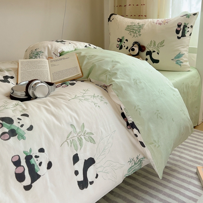 91家纺网 家纺一手货源 找家纺 富瑞阁2024新款13070学生宿舍全棉三件套 小胖球