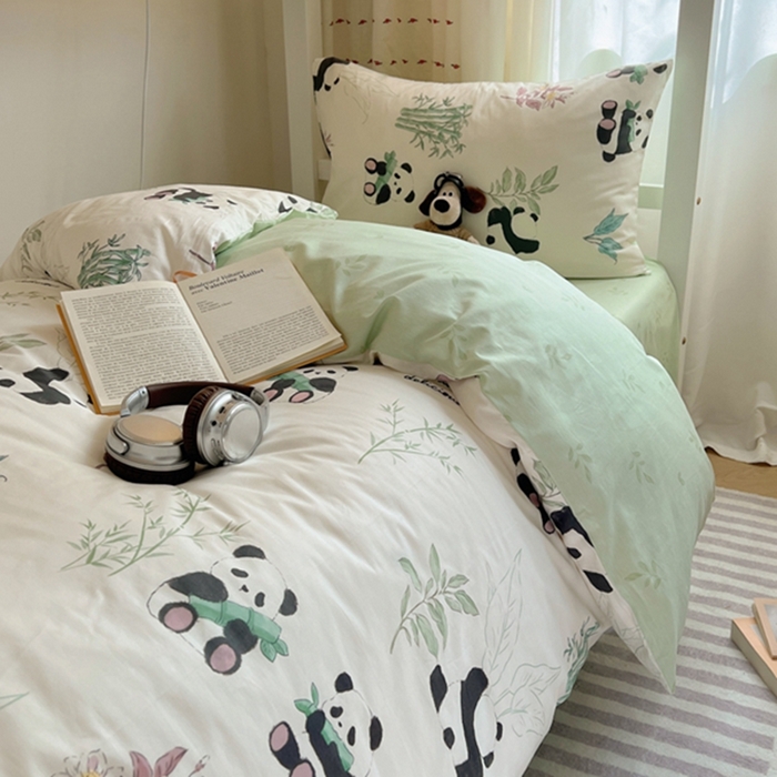 91家纺网 家纺一手货源 找家纺 富瑞阁2024新款13070学生宿舍全棉三件套 小胖球