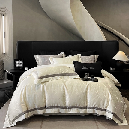 91家纺网 家纺一手货源 找家纺 （总）MIU缪家居 2024新款100支全棉高精密提花四件套-塞纳河畔-风格一