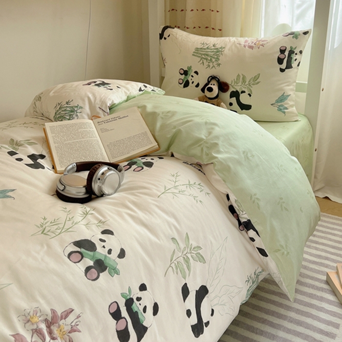 91家纺网 家纺一手货源 找家纺 富瑞阁2024新款13070学生宿舍全棉三件套 小胖球