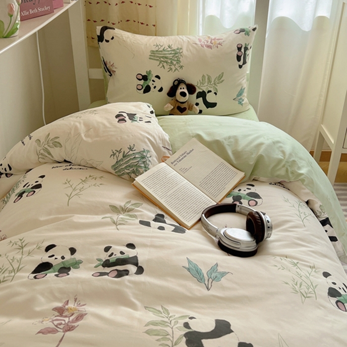 91家纺网 家纺一手货源 找家纺 富瑞阁2024新款13070学生宿舍全棉三件套 小胖球