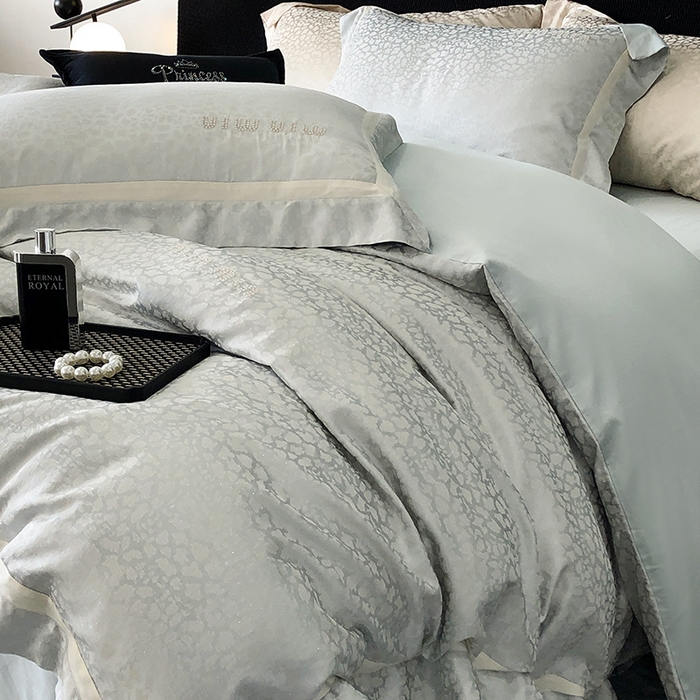 91家纺网 家纺一手货源 找家纺 （总）MIU缪家居 2024新款100支全棉高精密金银线色织提花四件套-慵懒之豹