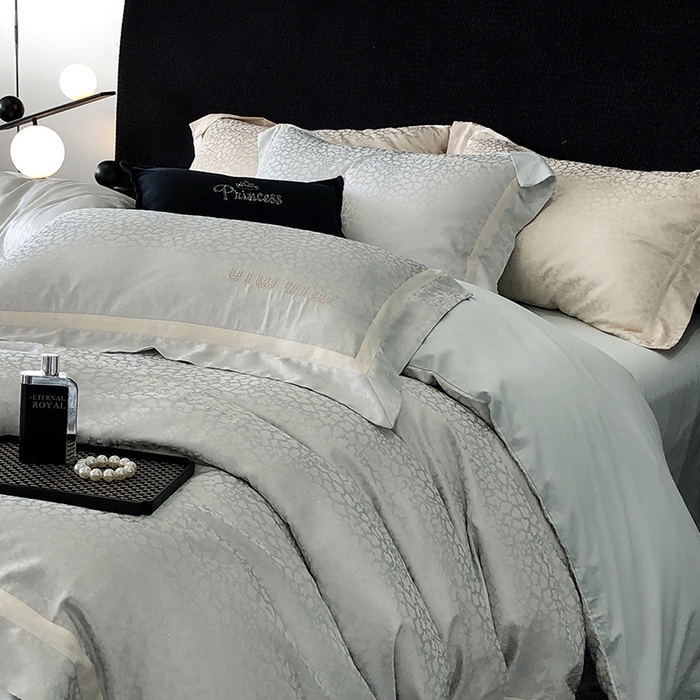 91家纺网 家纺一手货源 找家纺 （总）MIU缪家居 2024新款100支全棉高精密金银线色织提花四件套-慵懒之豹