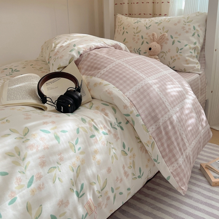 91家纺网 家纺一手货源 找家纺 富瑞阁2024新款13070学生宿舍全棉三件套 依梦