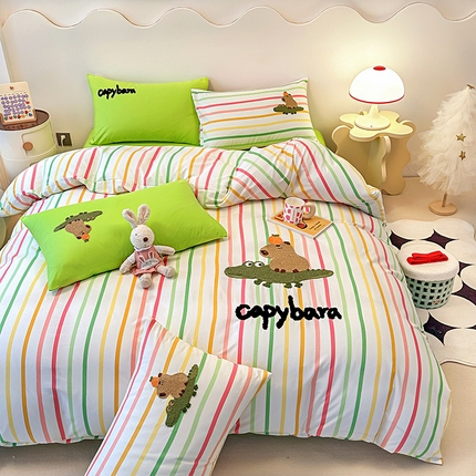 （总）大境 2024新款毛巾绣全棉纯棉学生三件套四件套