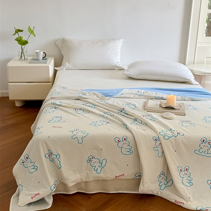 91家纺网 家纺一手货源 找家纺 （总）华超针织 2024新款锦氨凉感印花夏被