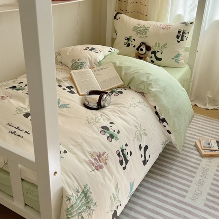 91家纺网 家纺一手货源 找家纺 富瑞阁2024新款13070学生宿舍全棉三件套 小胖球