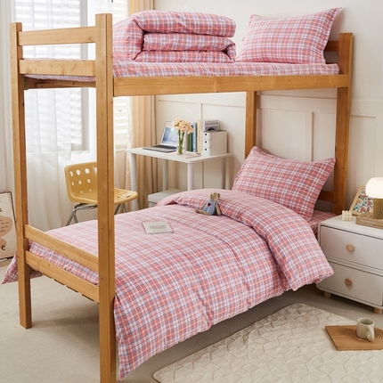 91家纺网 家纺一手货源 找家纺 （总）锦润家纺 2025新款色织水洗棉三件套学生三件套全棉三件套大礼包