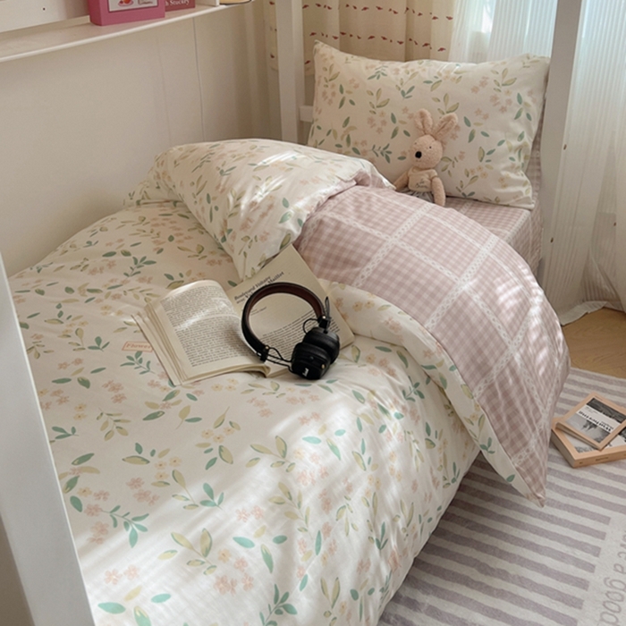 91家纺网 家纺一手货源 找家纺 富瑞阁2024新款13070学生宿舍全棉三件套 依梦