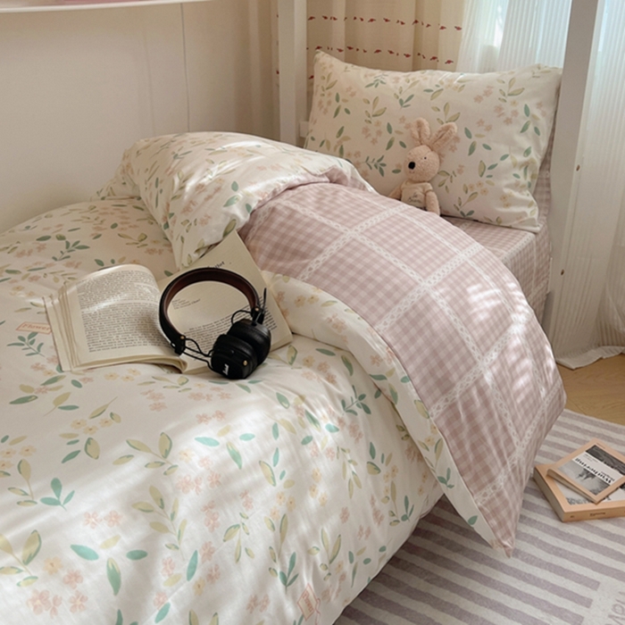 91家纺网 家纺一手货源 找家纺 富瑞阁2024新款13070学生宿舍全棉三件套 依梦