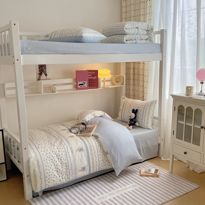 91家纺网 家纺一手货源 找家纺 富瑞阁2024新款13070学生宿舍全棉三件套 星愿 