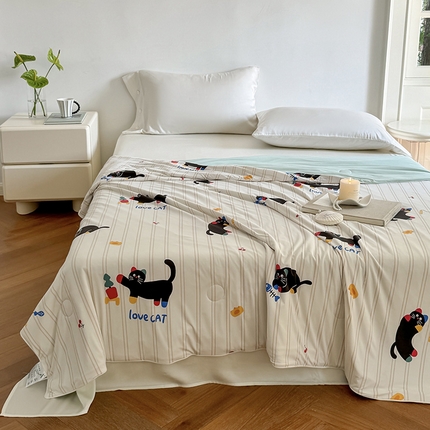 91家纺网 家纺一手货源 找家纺 （总）华超针织 2024新款锦氨凉感印花夏被