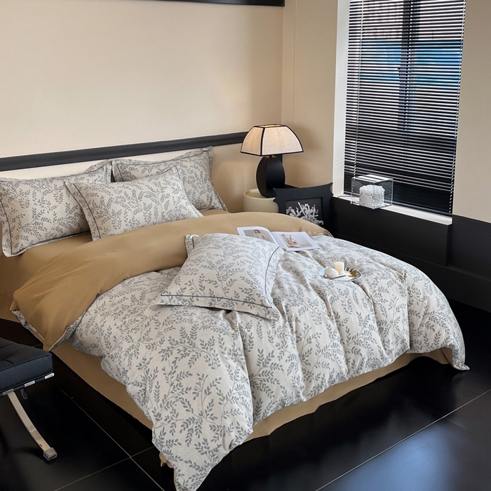 91家纺网 家纺一手货源 找家纺 艾迪尚家纺 2025新款生态全棉磨毛印花四件套--单被套 合叶