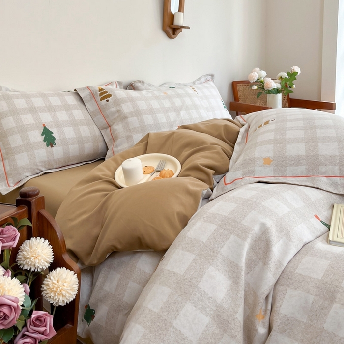 91家纺网 家纺一手货源 找家纺 艾迪尚家纺 2025新款生态全棉磨毛印花四件套--单被套 圣诞序曲