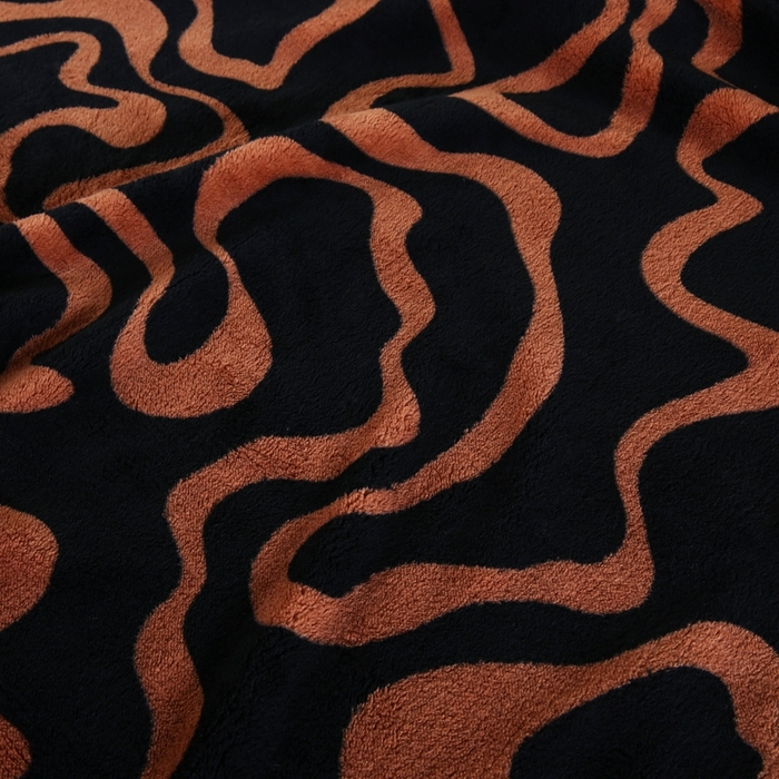 91家纺网 家纺一手货源 找家纺 巴木赫 2024新款法兰绒舒棉绒熊猫绒毛毯 黑茶色