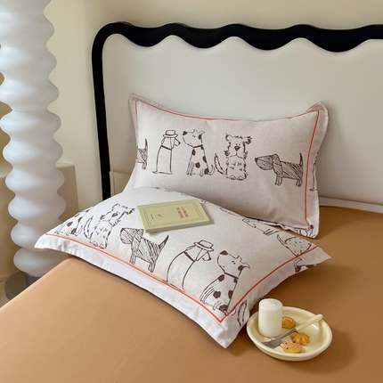 91家纺网 家纺一手货源 找家纺 （总）艾迪尚家纺 2025新款生态全棉磨毛印花四件套--单枕套