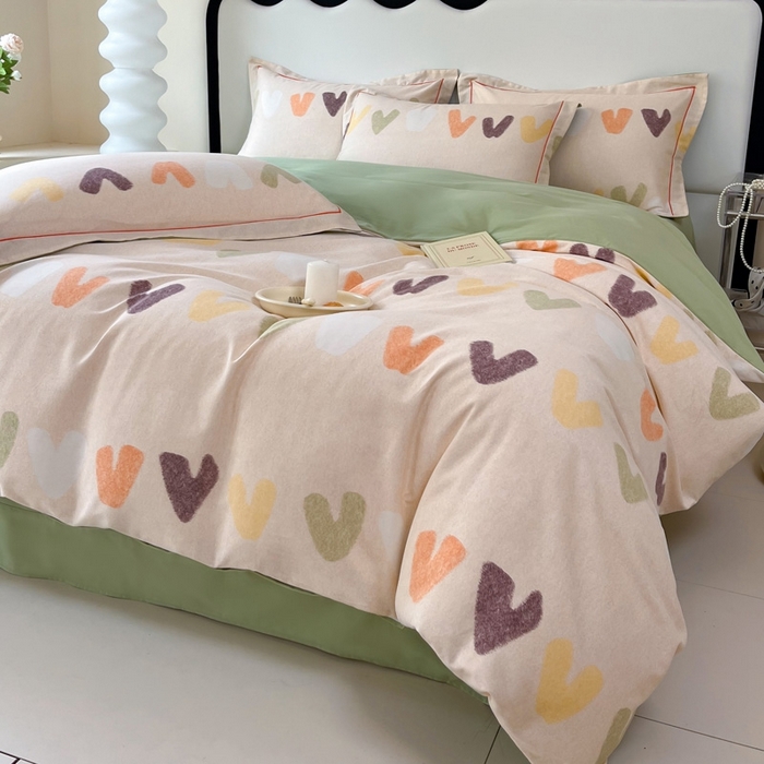 91家纺网 家纺一手货源 找家纺 艾迪尚家纺 2025新款生态全棉磨毛印花四件套--单被套 字母韵味