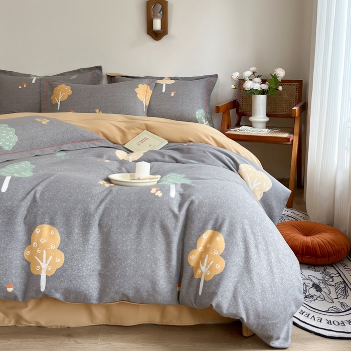 91家纺网 家纺一手货源 找家纺 艾迪尚家纺 2025新款生态全棉磨毛印花四件套--单被套 寻迹