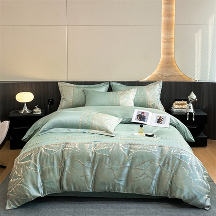 91家纺网 家纺一手货源 找家纺 （总）慕色家纺 2024新款全棉刺绣四件套-雨林系列