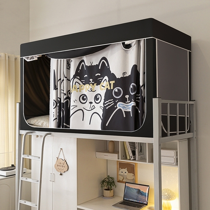 博诺 2024新款99%加厚涂银层遮光卡通学生蚊帐 顽皮猫