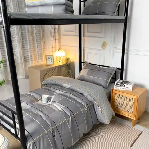 91家纺网 家纺一手货源 找家纺 （总）锦润家纺 2025新款学生季13372床笠床垫套印花全棉学生三件套多件套大礼包